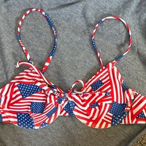Patriotic Red and Blue Bikini Top